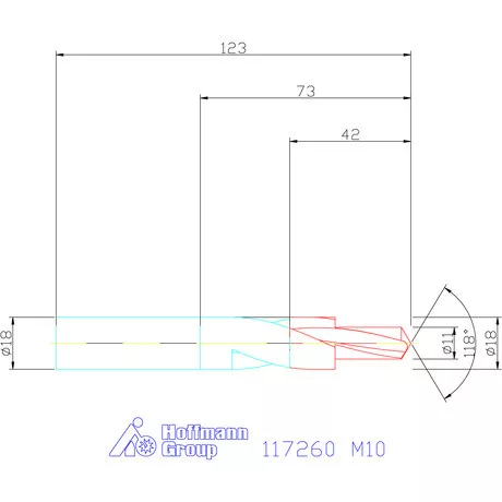 Garant Rövid lépcsős fúró HSS 180° M10