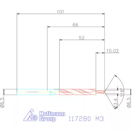 Garant Lépcsős fúró HSS 180° M3