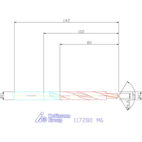 Garant Lépcsős fúró HSS 180° M6