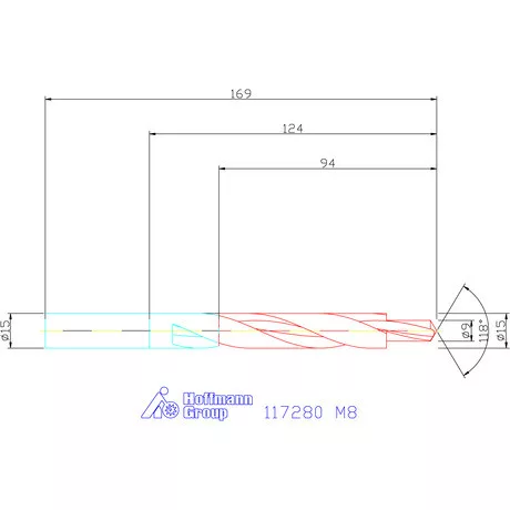 Garant Lépcsős fúró HSS 180° M8