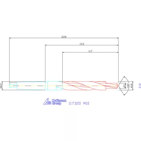 Garant Lépcsős fúró HSS 180° M10