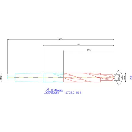 Garant Lépcsős fúró HSS 180° M14