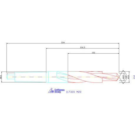 Garant Lépcsős fúró HSS 180° M20