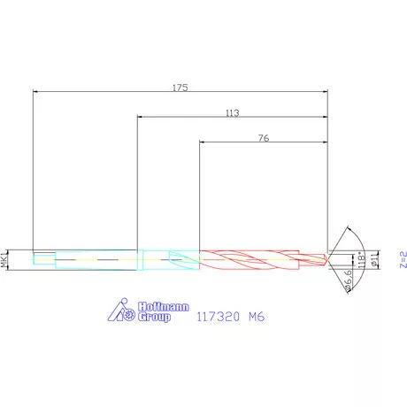 Garant Lépcsős fúró HSS 180° M6