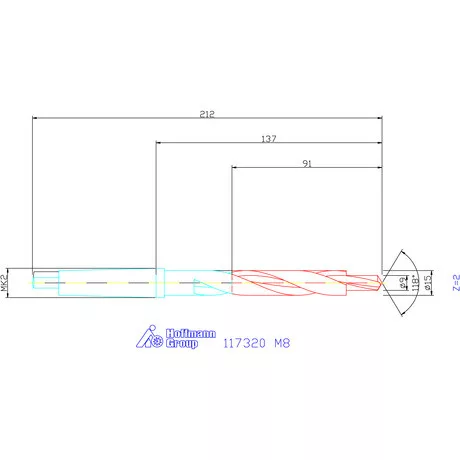 Garant Lépcsős fúró HSS 180° M8