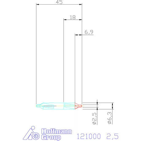 Garant VHM központfúró A 2,5 mm