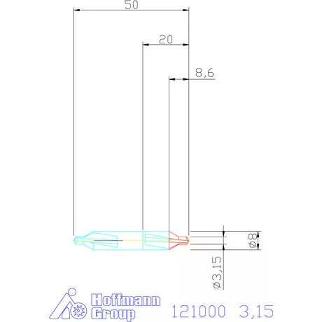 Garant VHM központfúró A 3,15 mm