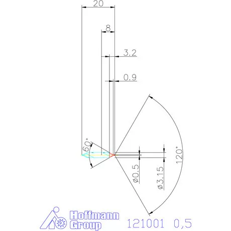Garant VHM központfúró A 0,5 mm