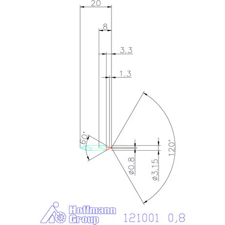 Garant VHM központfúró A 0,8 mm