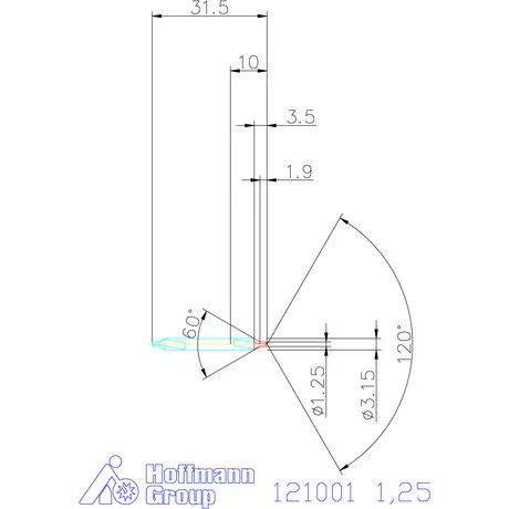 Garant VHM központfúró A 1,25 mm