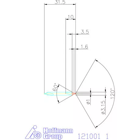 Garant VHM központfúró A 1 mm