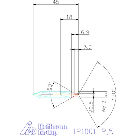 Garant VHM központfúró A 2,5 mm