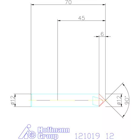 Garant VHM precíziós NC központozó 90° 12 mm