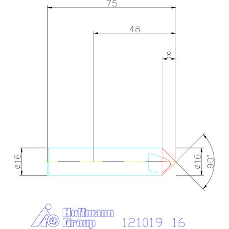 Garant VHM precíziós NC központozó 90° 16 mm