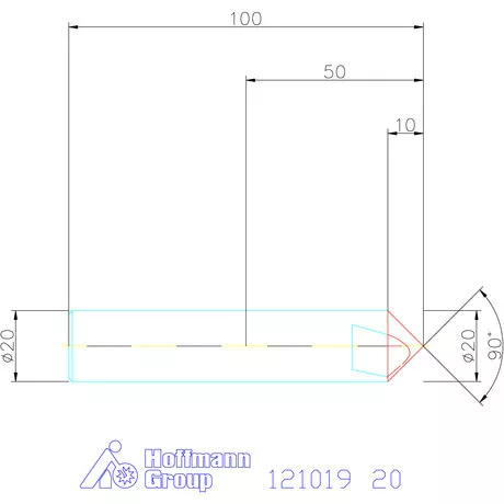 Garant VHM precíziós NC központozó 90° 20 mm