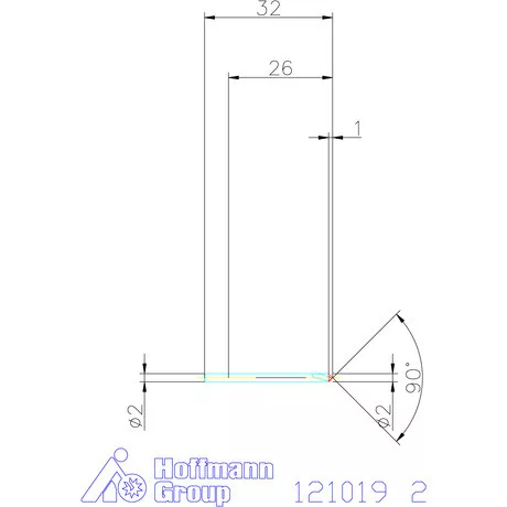 Garant VHM precíziós NC központozó 90° 2 mm