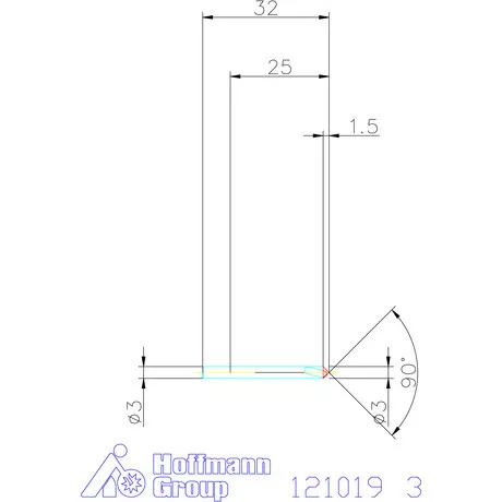 Garant VHM precíziós NC központozó 90° 3 mm