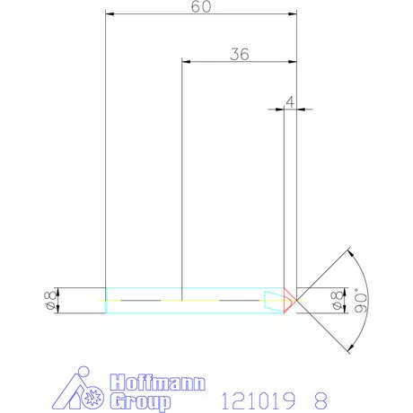 Garant VHM precíziós NC központozó 90° 8 mm