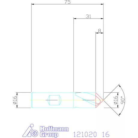Garant VHM-NC központozó 90° spirális 16 mm