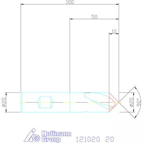 Garant VHM-NC központozó 90° spirális 20 mm