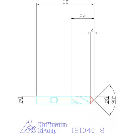 Garant VHM-NC központozó 90° spirális 8 mm
