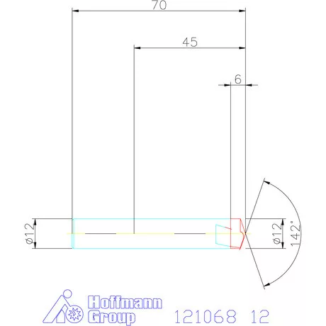 Garant VHM precíziós NC központozó 142° 12 mm