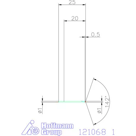 Garant VHM precíziós NC központozó 142° 1 mm