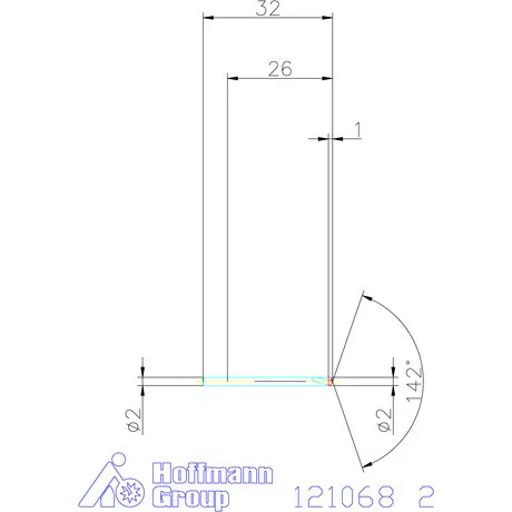 Garant VHM precíziós NC központozó 142° 2 mm