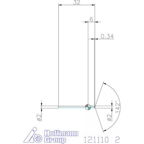Garant VHM-NC központozó 142° spirális 2 mm