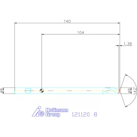 Garant VHM NC központozó 142° extra hosszú spirális 8 mm
