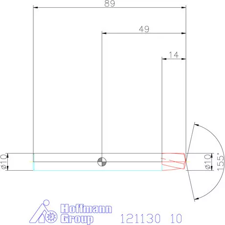 Garant Garant Master Steel FEED VHM NC központozó hengeres szárral 155° DIN 6535 HA 10 mm