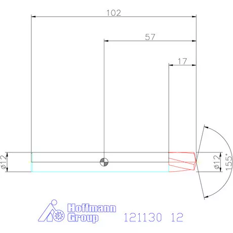 Garant Garant Master Steel FEED VHM NC központozó hengeres szárral 155° DIN 6535 HA 12 mm
