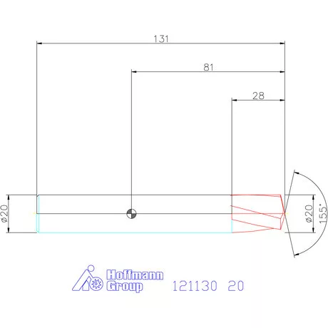 Garant Garant Master Steel FEED VHM NC központozó hengeres szárral 155° DIN 6535 HA 20 mm