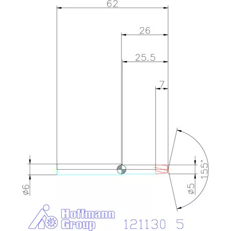 Garant Garant Master Steel FEED VHM NC központozó hengeres szárral 155° DIN 6535 HA 5 mm