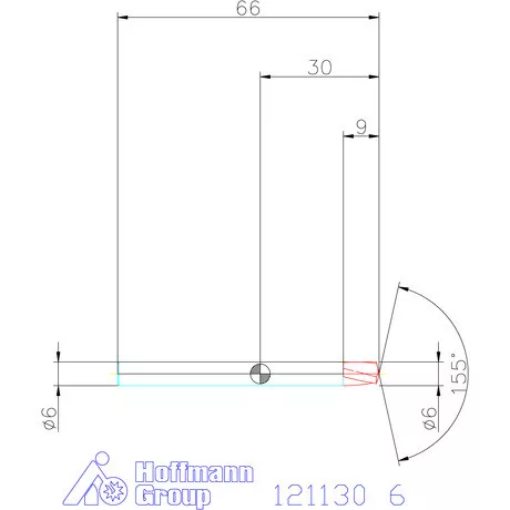 Garant Garant Master Steel FEED VHM NC központozó hengeres szárral 155° DIN 6535 HA 6 mm