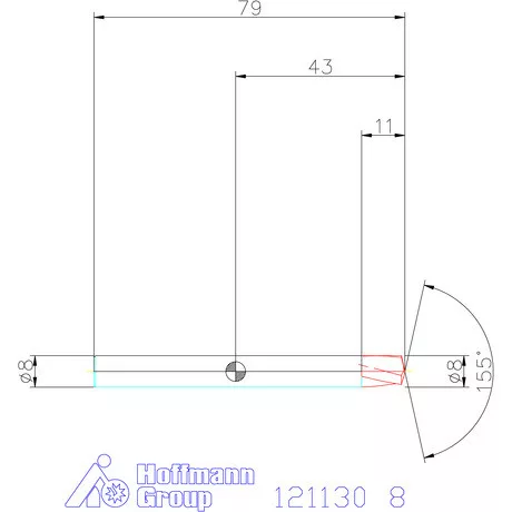 Garant Garant Master Steel FEED VHM NC központozó hengeres szárral 155° DIN 6535 HA 8 mm