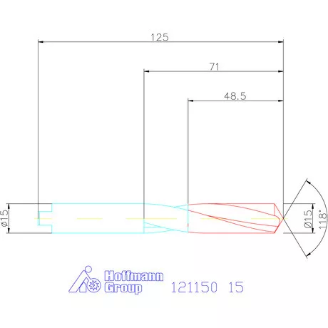 Garant Csigafúró keményfémbetétes 15 mm