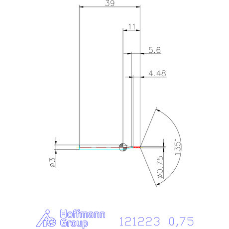 Garant Garant Master Steel MICRO VHM vezetőfúró hengeres szárral DIN 6535 HA 5×D 0,75 mm