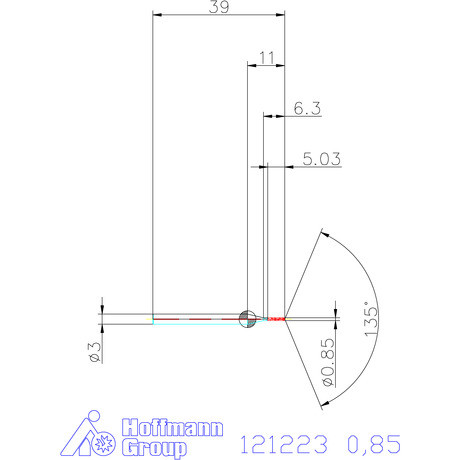 Garant Garant Master Steel MICRO VHM vezetőfúró hengeres szárral DIN 6535 HA 5×D 0,85 mm