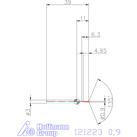 Garant Garant Master Steel MICRO VHM vezetőfúró hengeres szárral DIN 6535 HA 5×D 0,9 mm