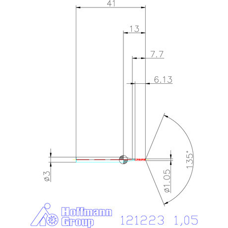 Garant Garant Master Steel MICRO VHM vezetőfúró hengeres szárral DIN 6535 HA 5×D 1,05 mm