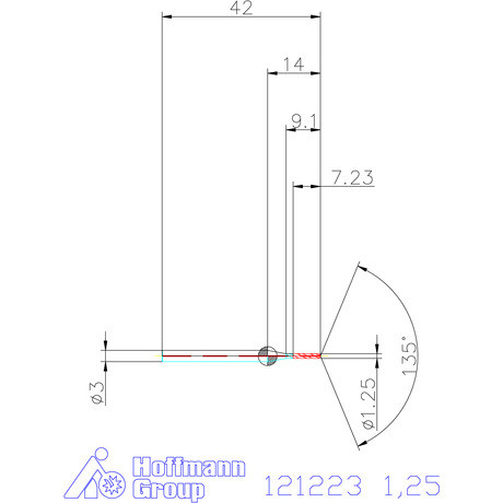 Garant Garant Master Steel MICRO VHM vezetőfúró hengeres szárral DIN 6535 HA 5×D 1,25 mm