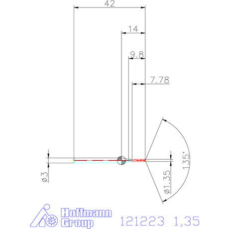 Garant Garant Master Steel MICRO VHM vezetőfúró hengeres szárral DIN 6535 HA 5×D 1,35 mm