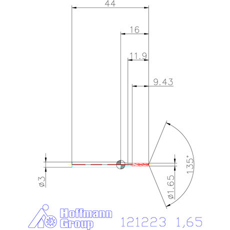 Garant Garant Master Steel MICRO VHM vezetőfúró hengeres szárral DIN 6535 HA 5×D 1,65 mm