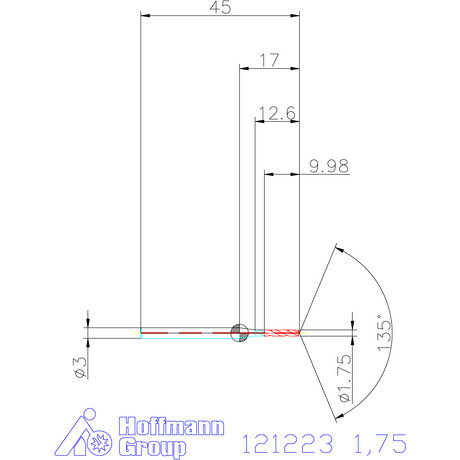 Garant Garant Master Steel MICRO VHM vezetőfúró hengeres szárral DIN 6535 HA 5×D 1,75 mm