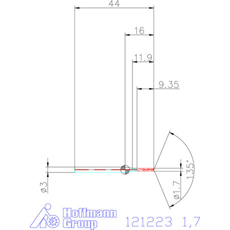 Garant Garant Master Steel MICRO VHM vezetőfúró hengeres szárral DIN 6535 HA 5×D 1,7 mm