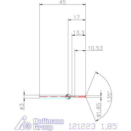Garant Garant Master Steel MICRO VHM vezetőfúró hengeres szárral DIN 6535 HA 5×D 1,85 mm