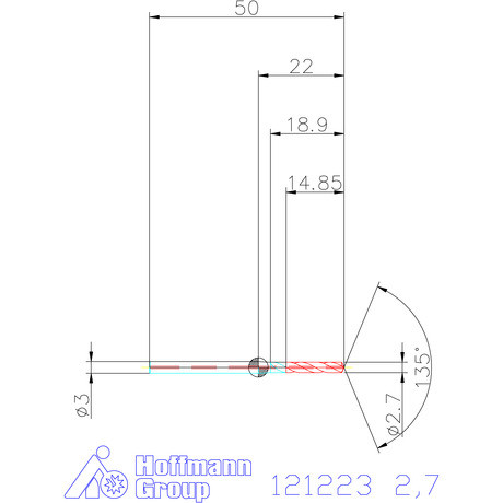 Garant Garant Master Steel MICRO VHM vezetőfúró hengeres szárral DIN 6535 HA 5×D 2,7 mm