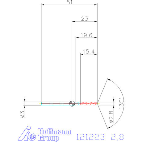 Garant Garant Master Steel MICRO VHM vezetőfúró hengeres szárral DIN 6535 HA 5×D 2,8 mm