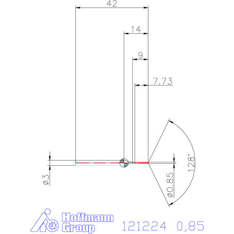 Garant Garant Master Steel MICRO VHM fúró hengeres szárral DIN 6535 HA 8×D 0,85 mm
